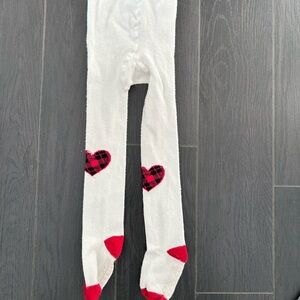 The Children’s Place Buffalo Plaid Heart Tights – Size 3T/4T